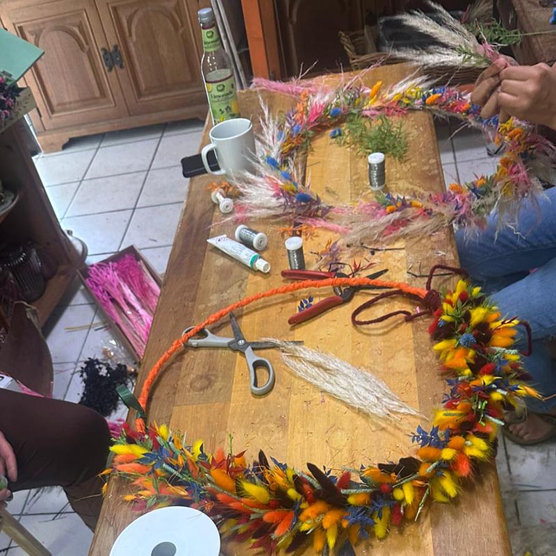 Trockenblumen-Kranz Workshop in Benrath