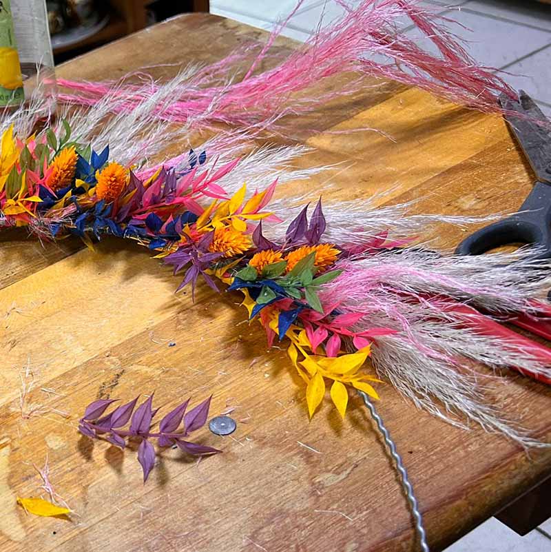 eigenen Trockenblumenkranz binden in Benrath